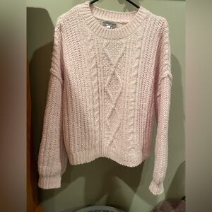 Madden Girl Soft Pink Cable Knit Sweater